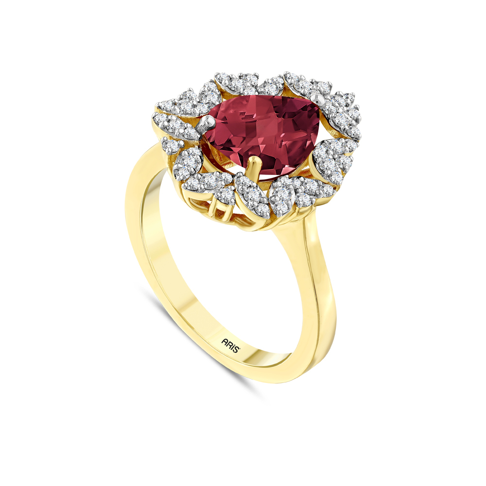 3.43 Karat Damla Yakut Pırlanta Yüzük