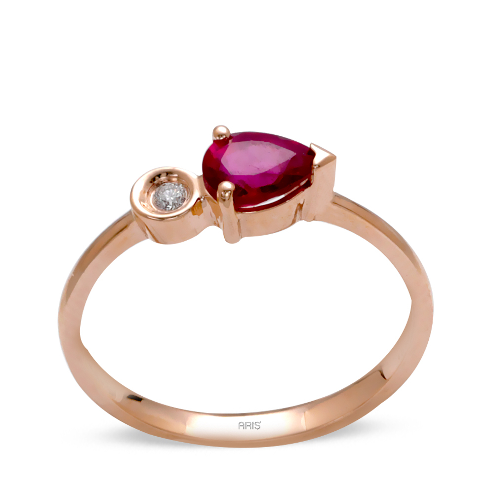 Pırlanta Damla Kesim Yakut Yüzük