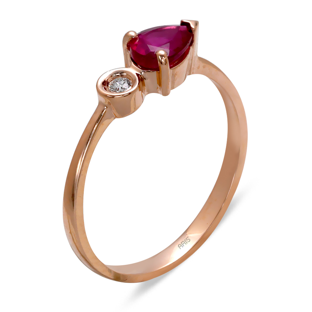 Pırlanta Damla Kesim Yakut Yüzük