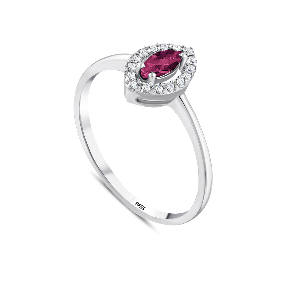 0.37 Karat Markiz Yakut Pırlanta Yüzük