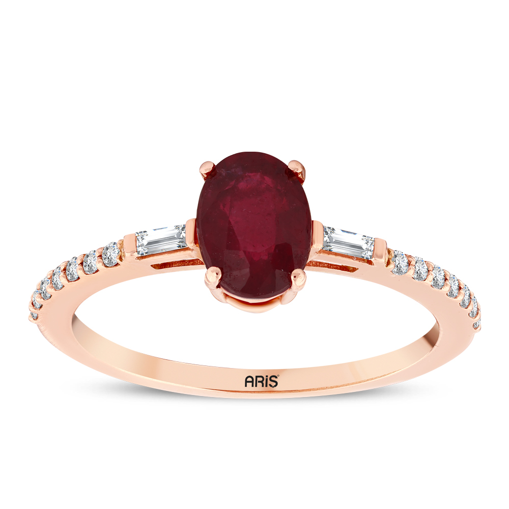 Oval Yakut Pırlanta Yüzük