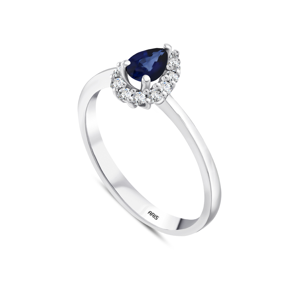 0.60 Karat Damla Safir Pırlanta Yüzük
