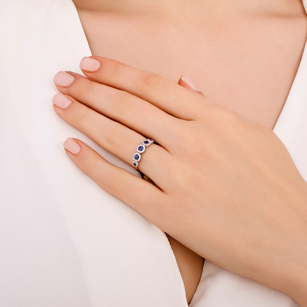 0.67 Karat Safir Pırlanta Yüzük