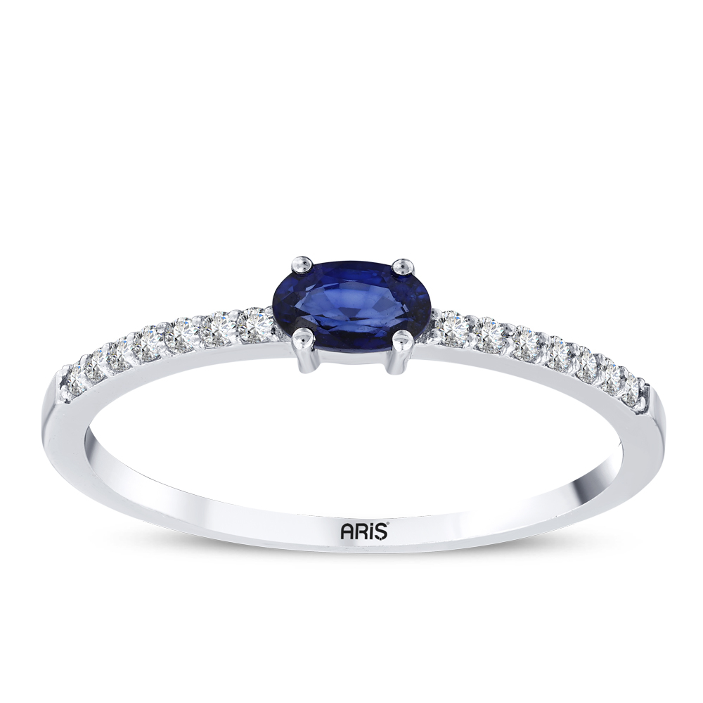 Oval Safir Pırlanta Yüzük