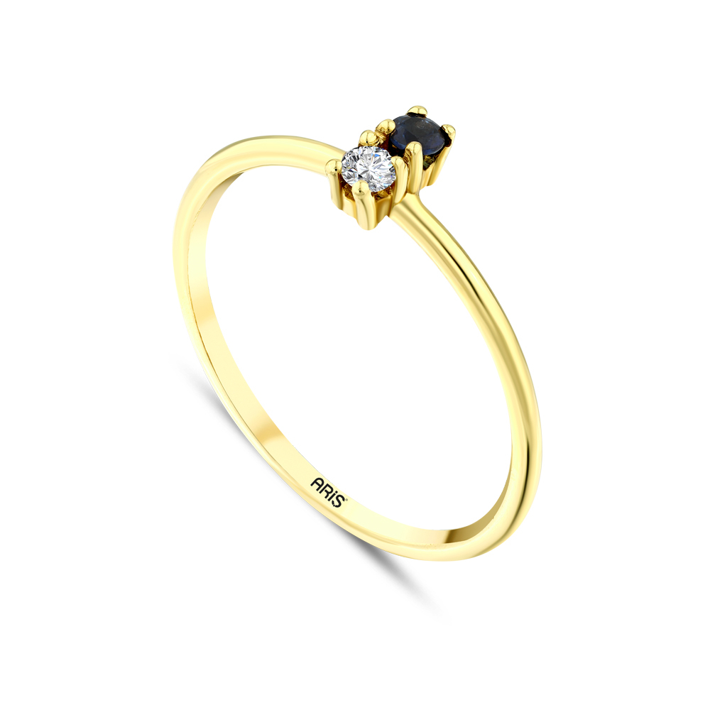 0.10 Karat Safir Pırlanta Yüzük