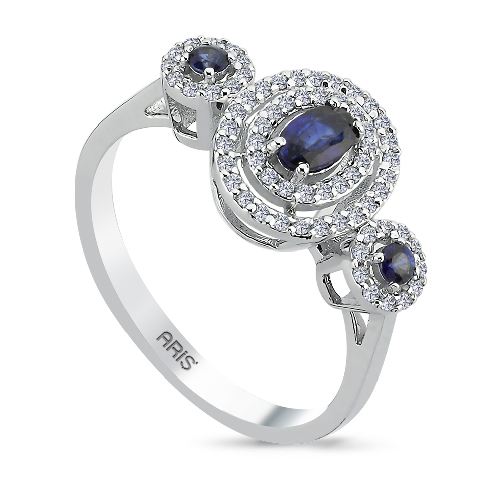 0.56 Karat Safir Fantezi Pırlanta Yüzük