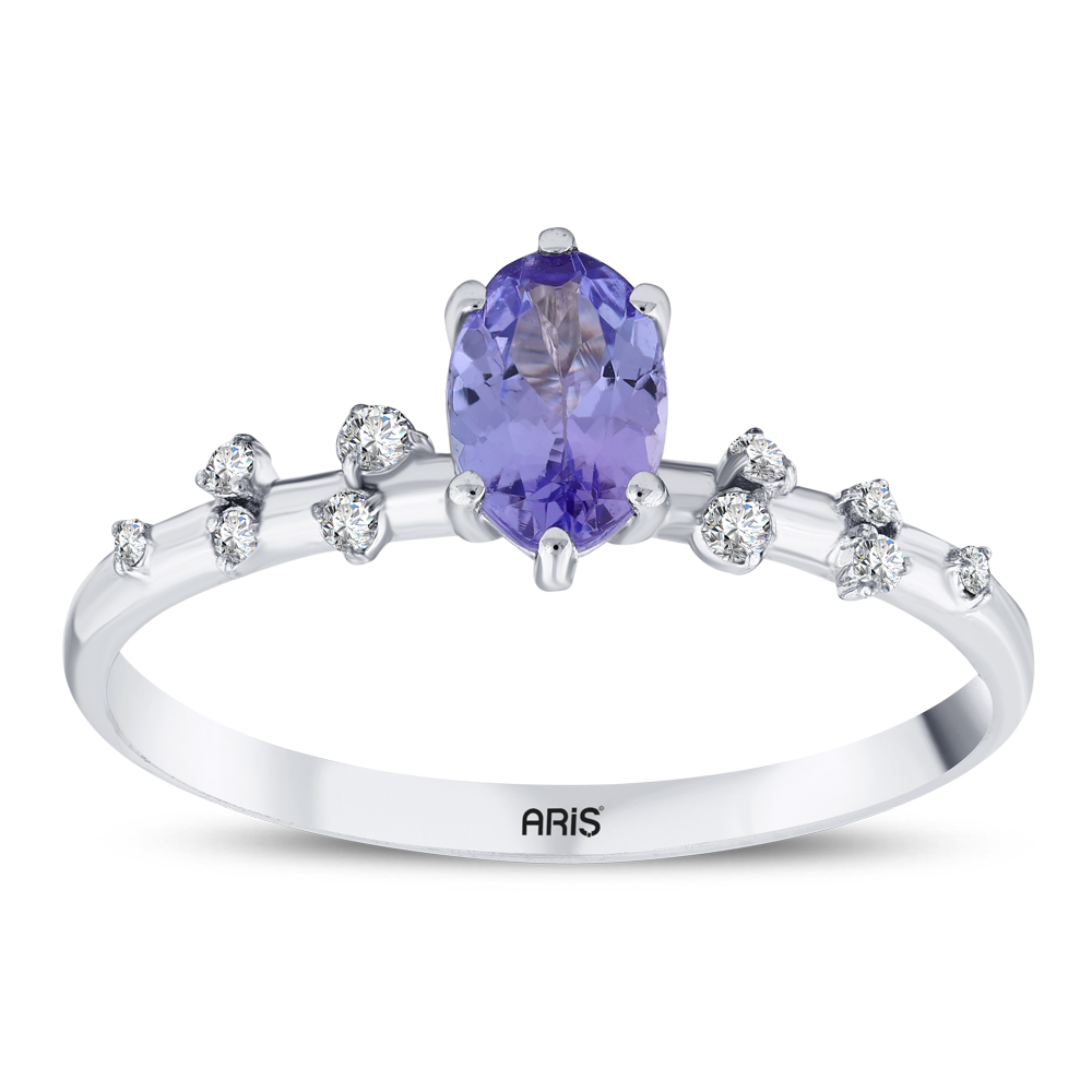 0.50 Karat Oval Tanzanit Pırlanta Yüzük