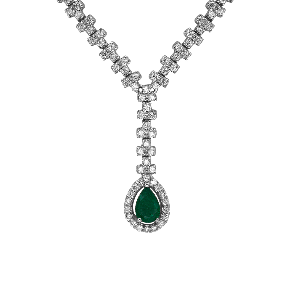 Pırlanta Damla Zümrüt Gerdanlık