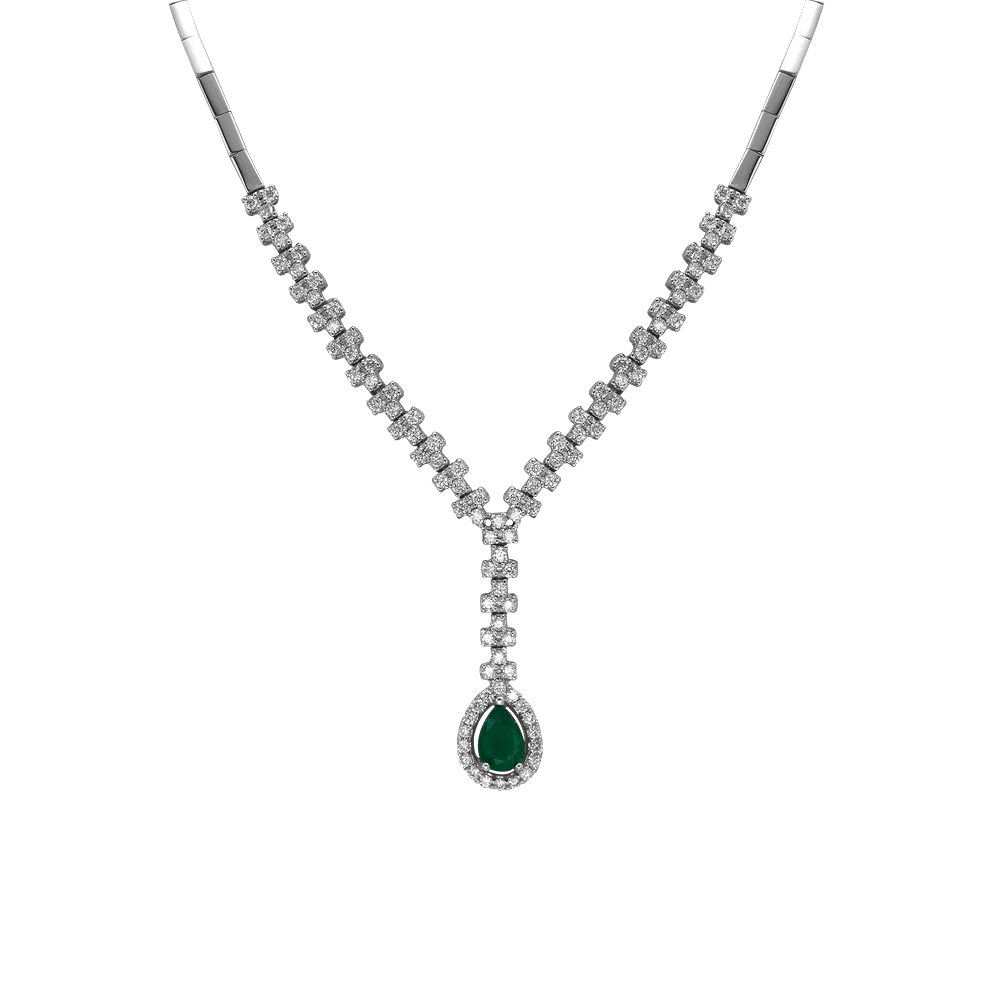 Pırlanta Damla Zümrüt Gerdanlık