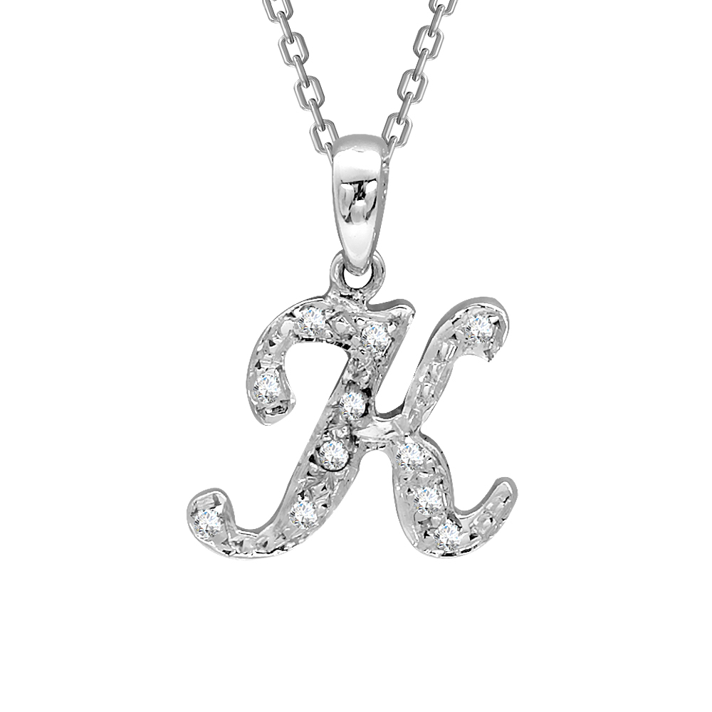 Pırlanta K Harfi Kolye