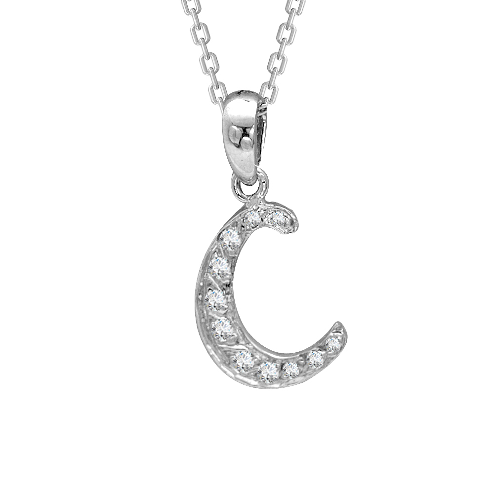 Pırlanta C Harfi Kolye