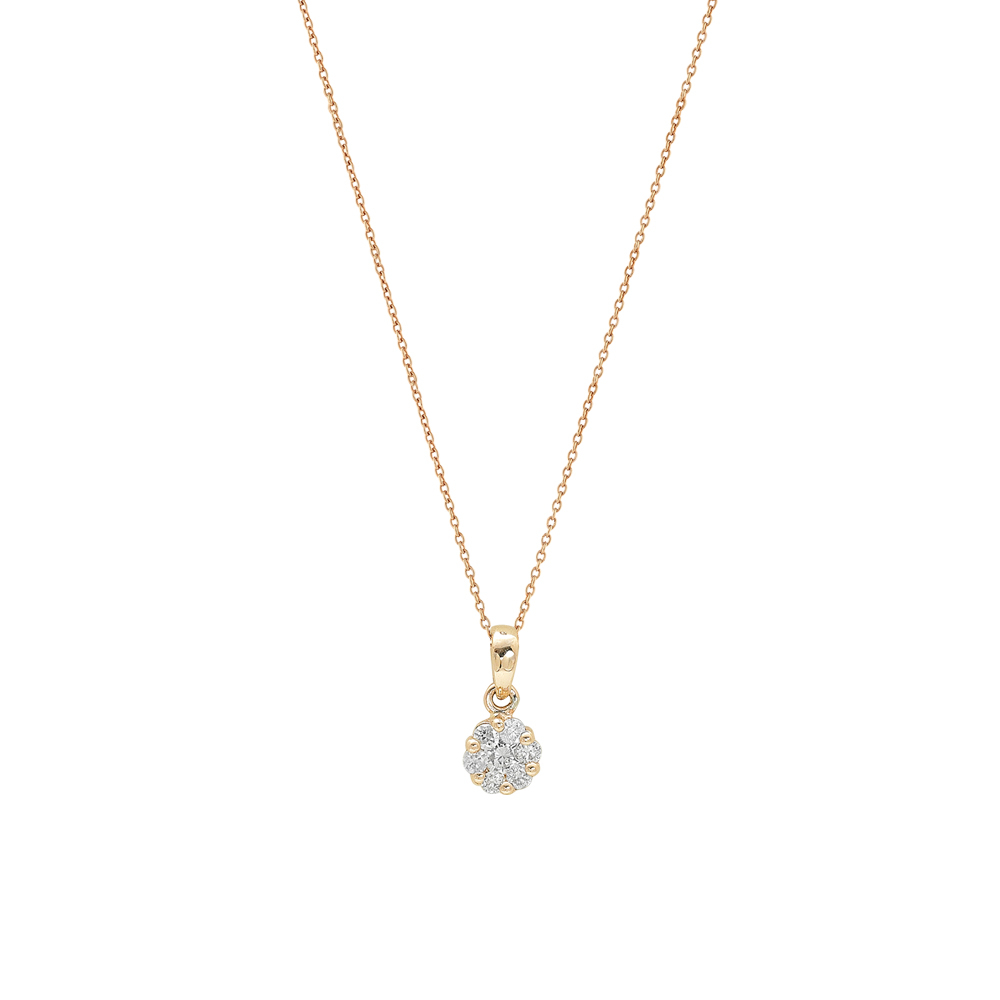 Pırlanta Tektaş Effect Kolye