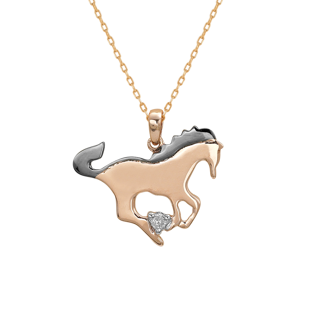 Pırlanta Altın At Kolye