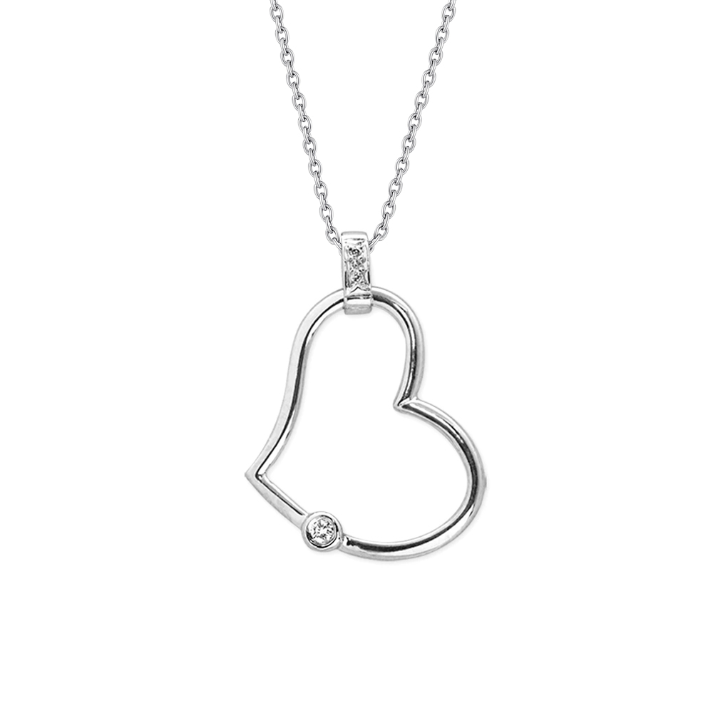 Pırlanta Kalp Kolye