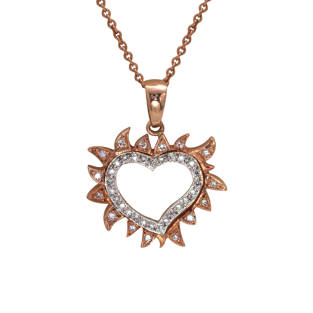 Pırlanta Kalp Kolye