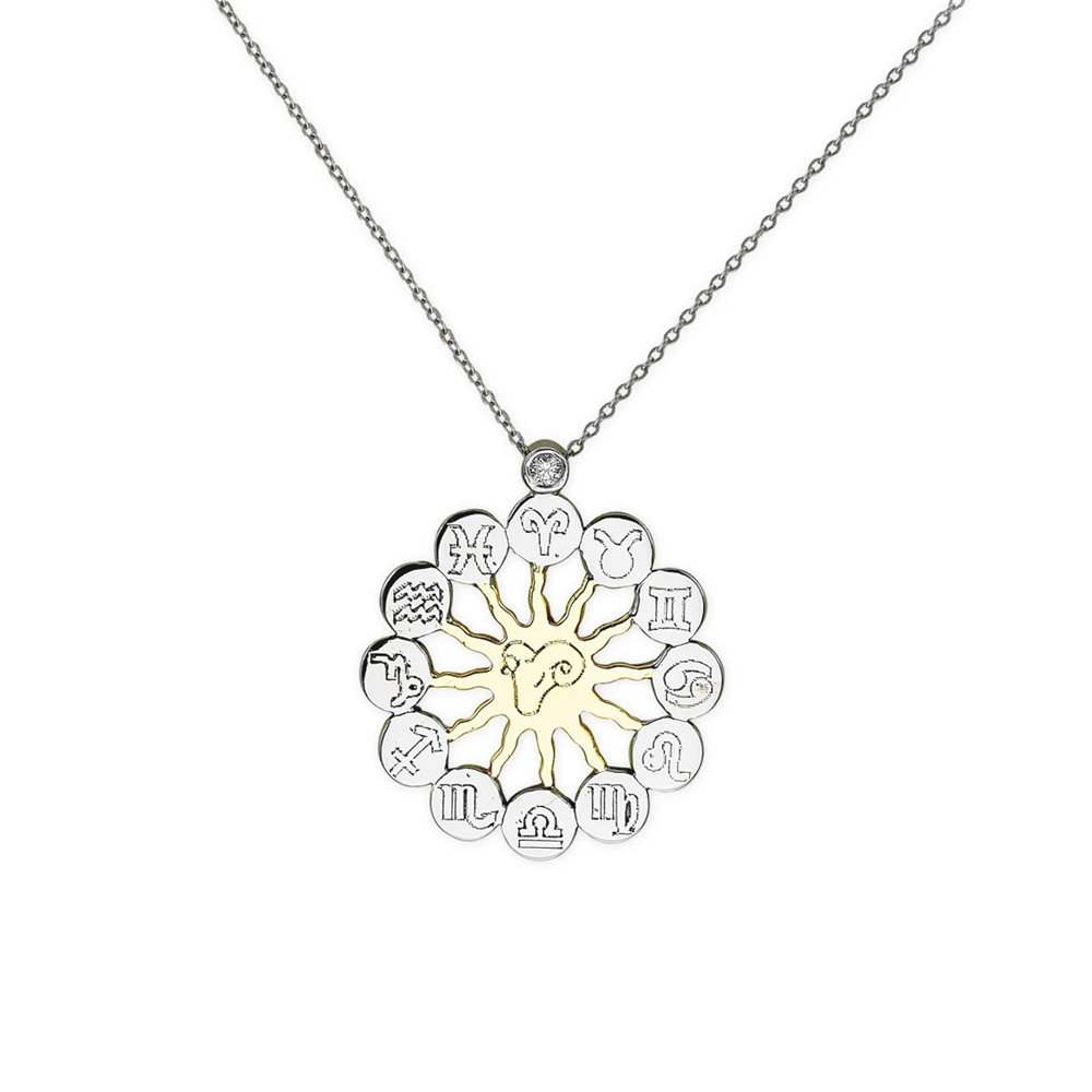 Pırlanta Koç Burcu Zodyak Kolye