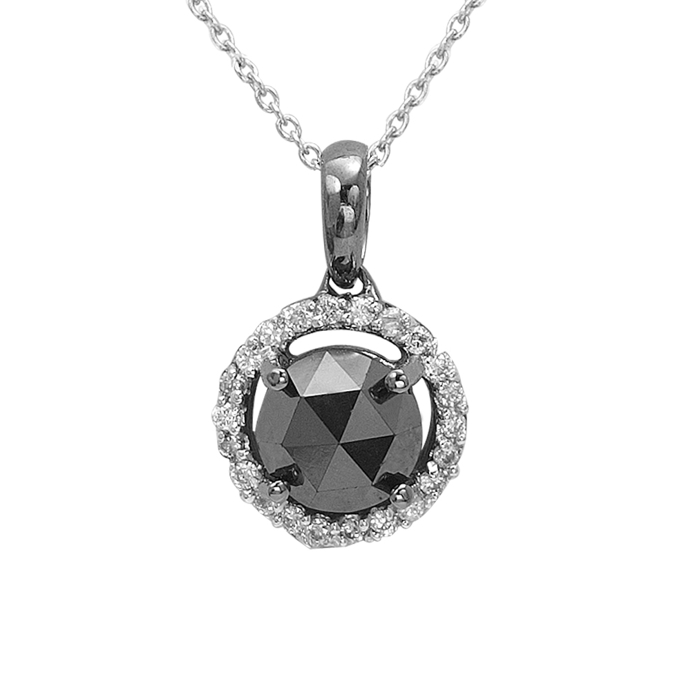 Siyah Beyaz Pırlanta Kolye