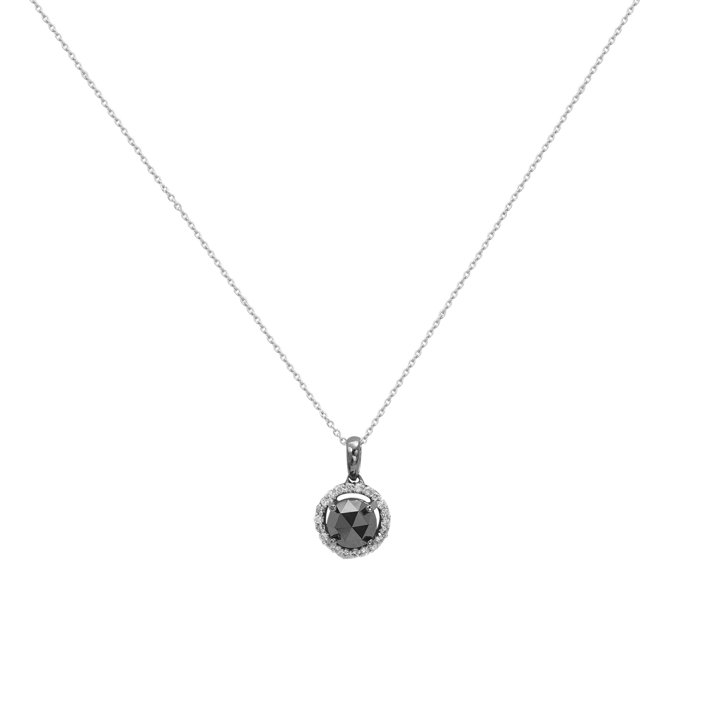 Siyah Beyaz Pırlanta Kolye