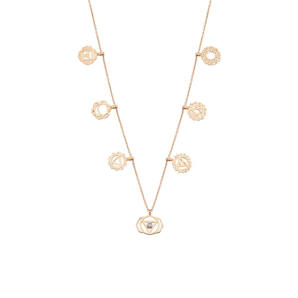 7 Çakra Koleksiyonu Altın Kolye