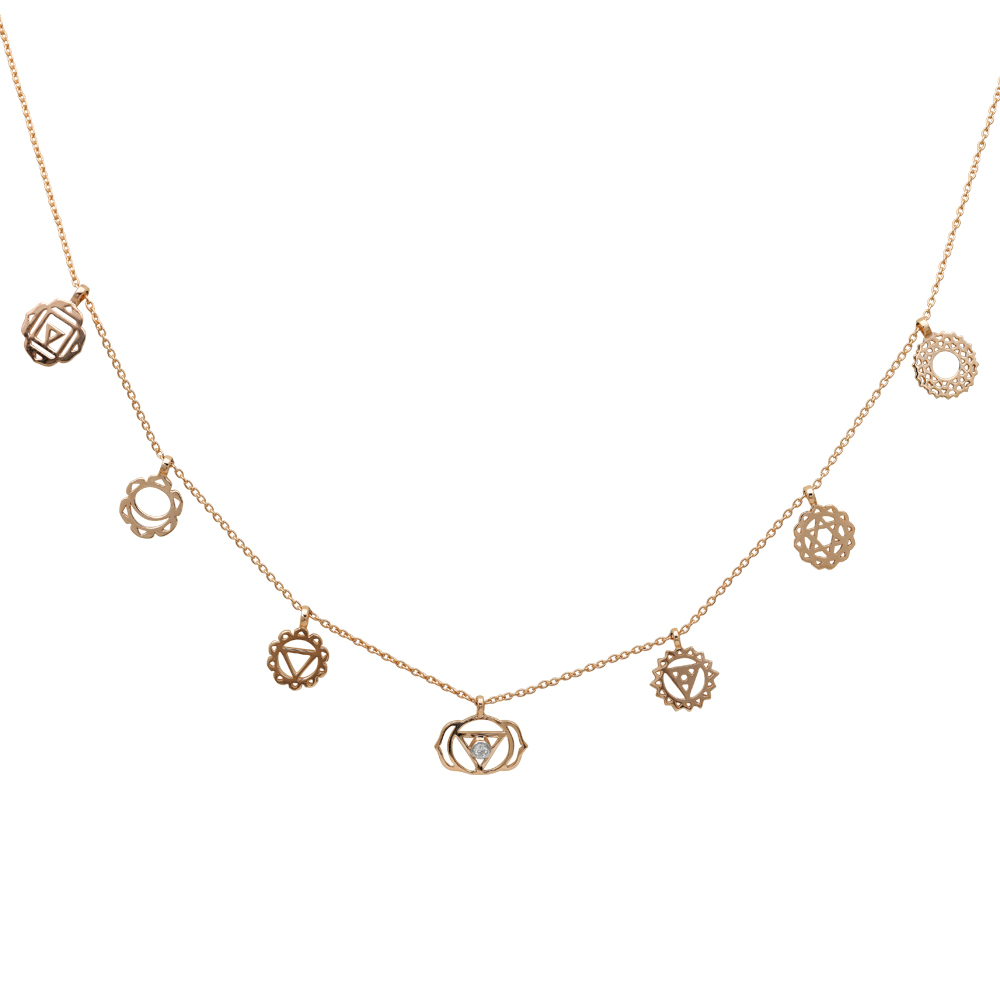 7 Çakra Koleksiyonu Altın Kolye