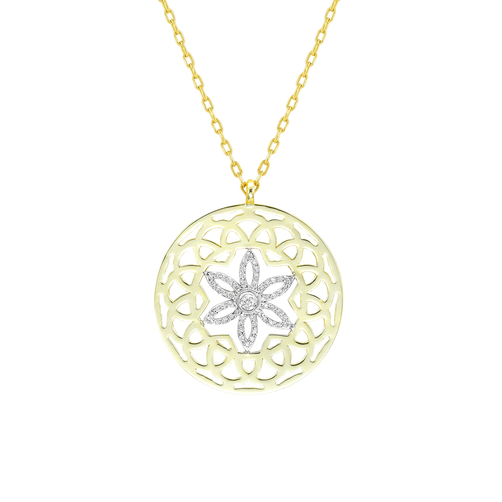 Pırlanta Yaşam Çiçeği Kolye