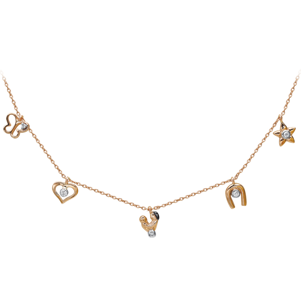 Pırlanta Beş Uğur Kolyesi