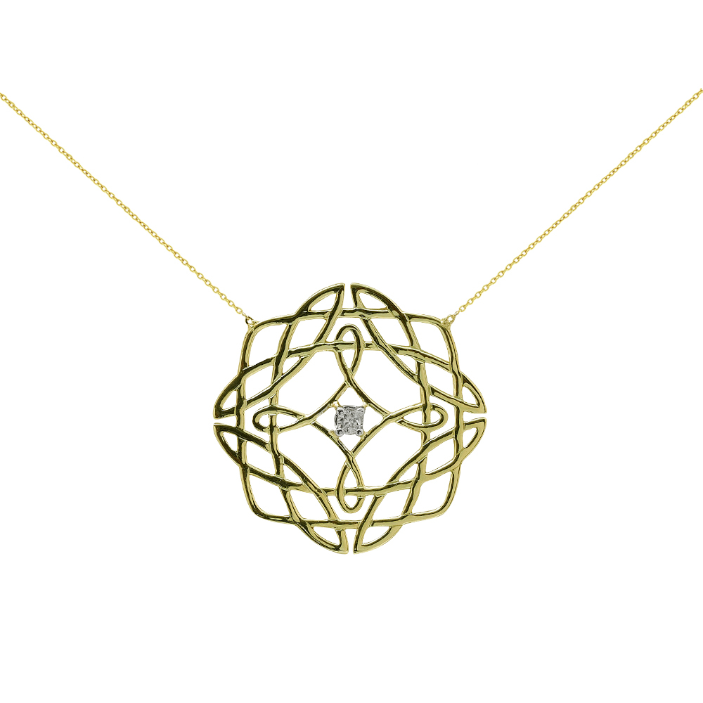 Pırlanta Altın Bereket Düğümü Kolye