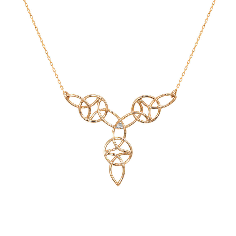 Kelt Sembolleri- Pırlanta Altın Sonsuz Aşk (Serch Bythol) Kolye