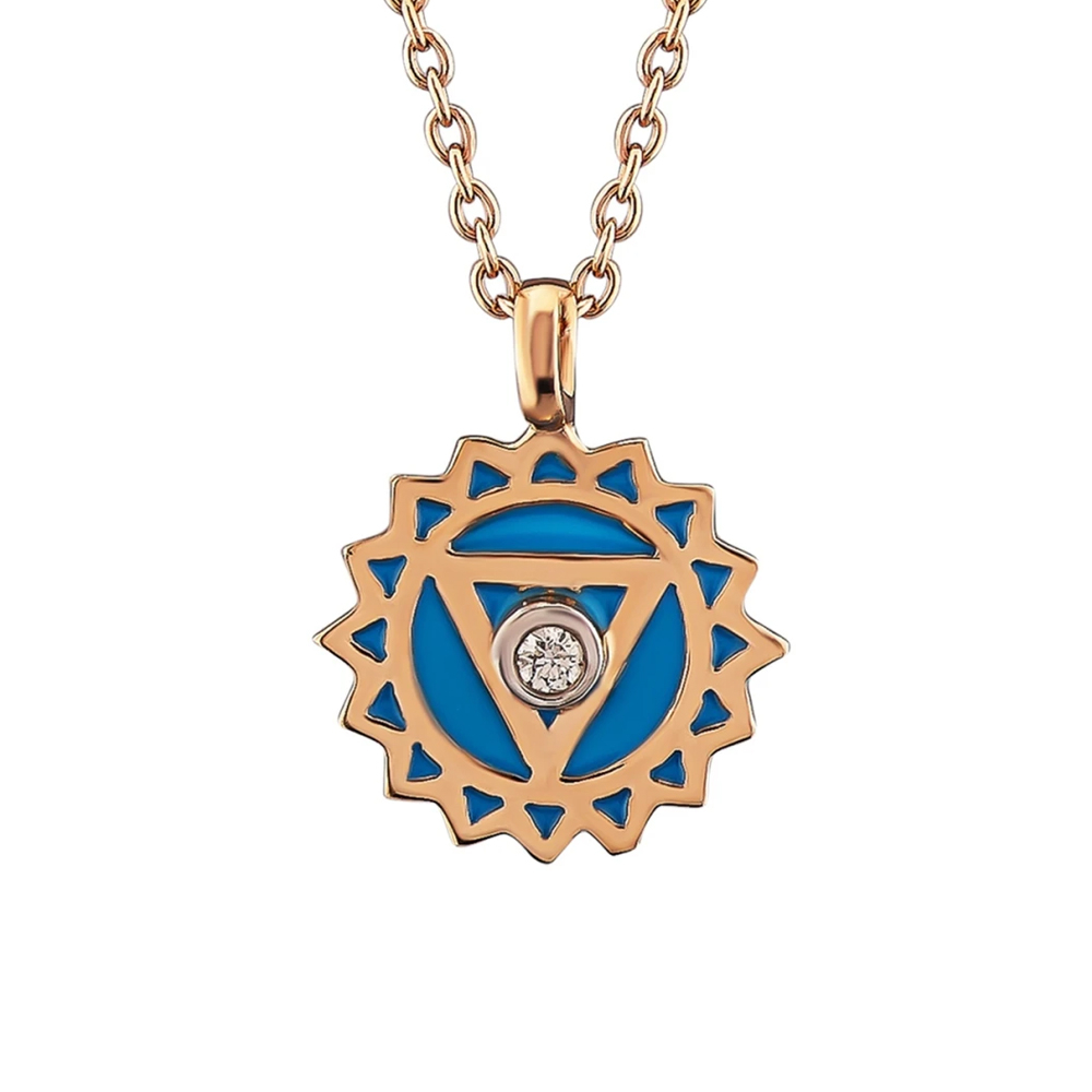 Pırlantalı Boğaz Çakrası (Vısshıddha) Kolye