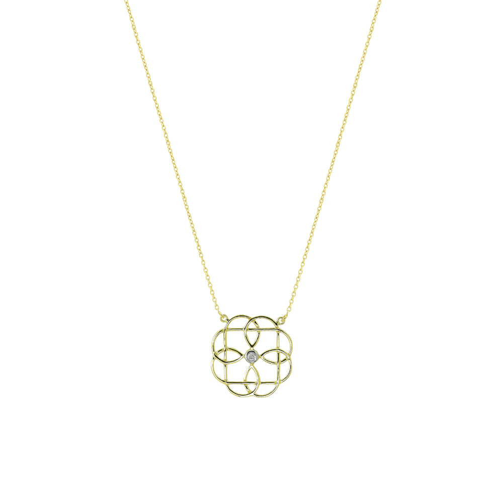 Kelt Sembolleri- Pırlanta Baba Sevgisi/Babalık Düğümü Kolye