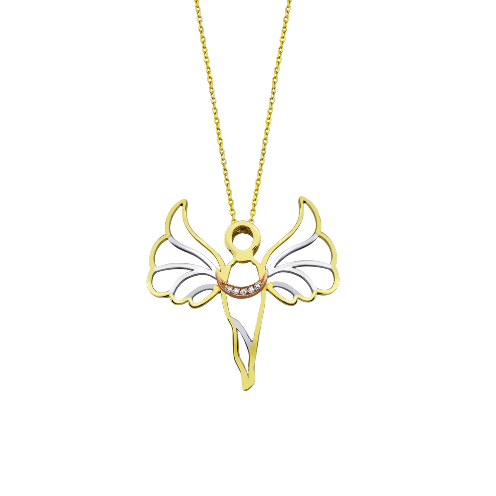 Pırlantalı Barış Meleği Mikail Kolye