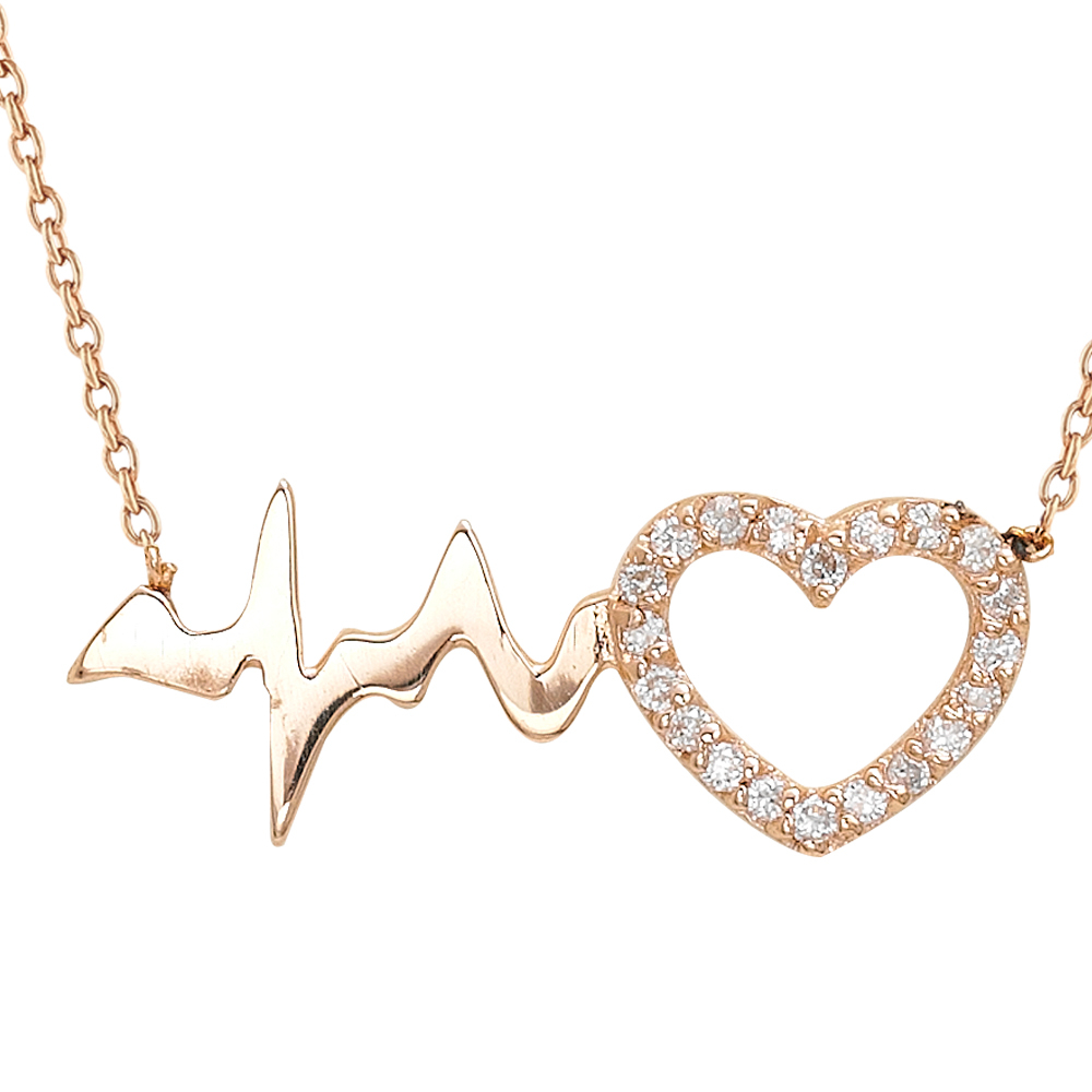 Pırlanta Kalbimin Ritmi Kolye