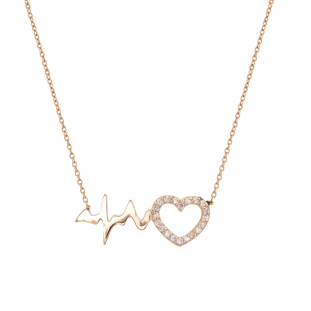 Pırlanta Kalbimin Ritmi Kolye