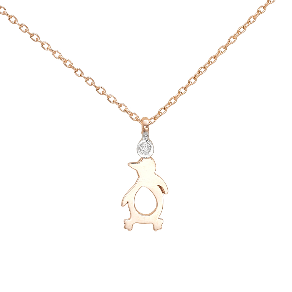 Pırlanta Altın Penguen Kolye