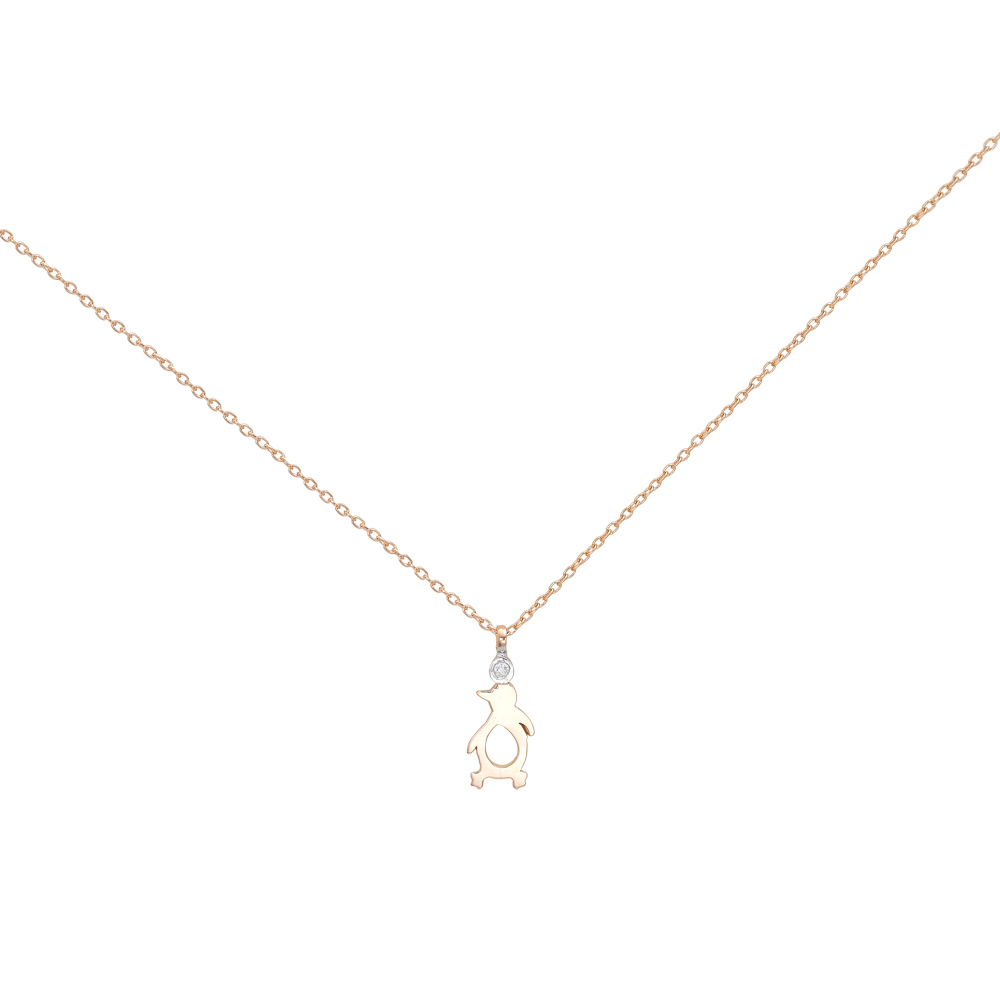 Pırlanta Altın Penguen Kolye