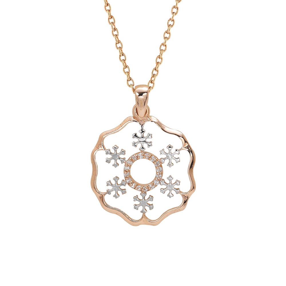 Pırlantalı Kar Çiçeği Kolye