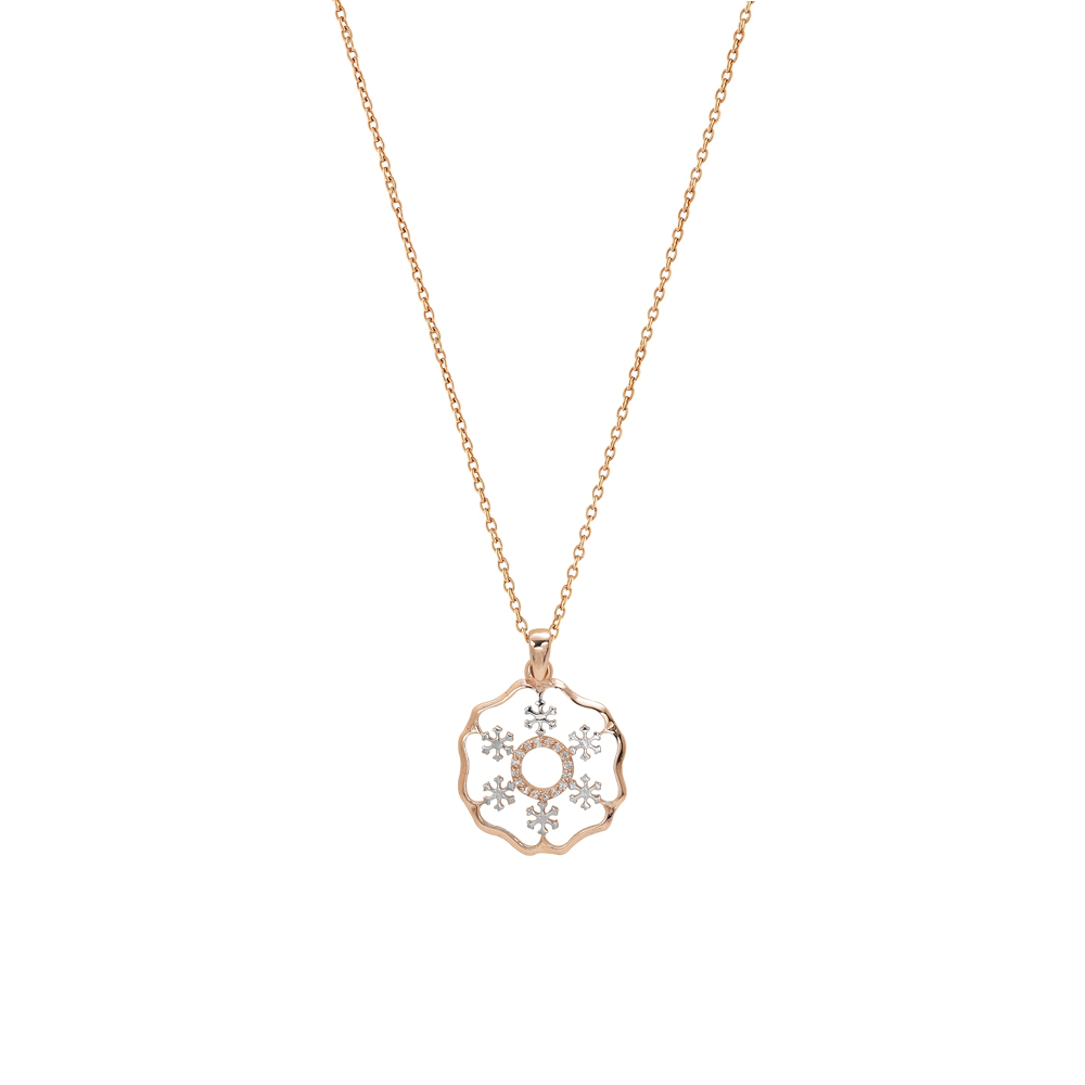 Pırlantalı Kar Çiçeği Kolye