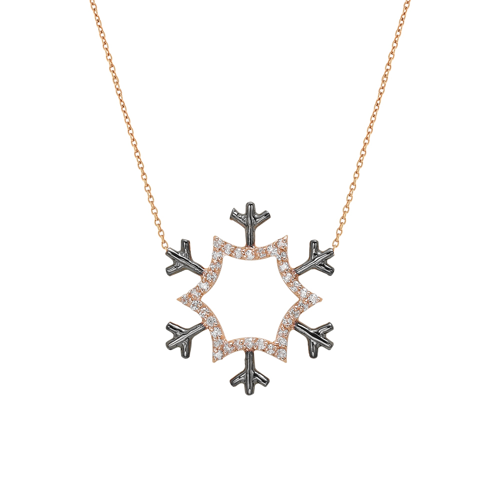 Pırlantalı Kar Tanesi Kolye