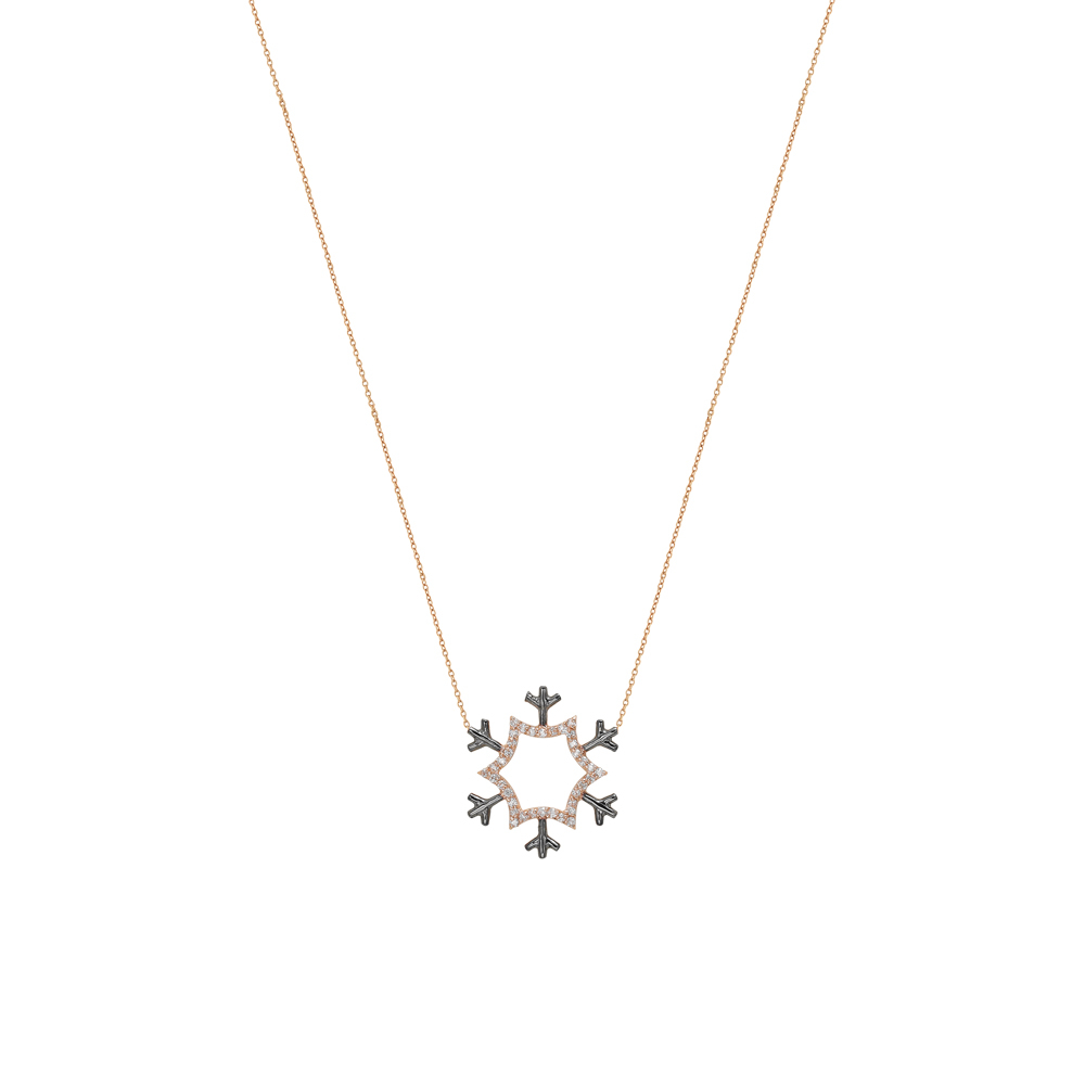 Pırlantalı Kar Tanesi Kolye