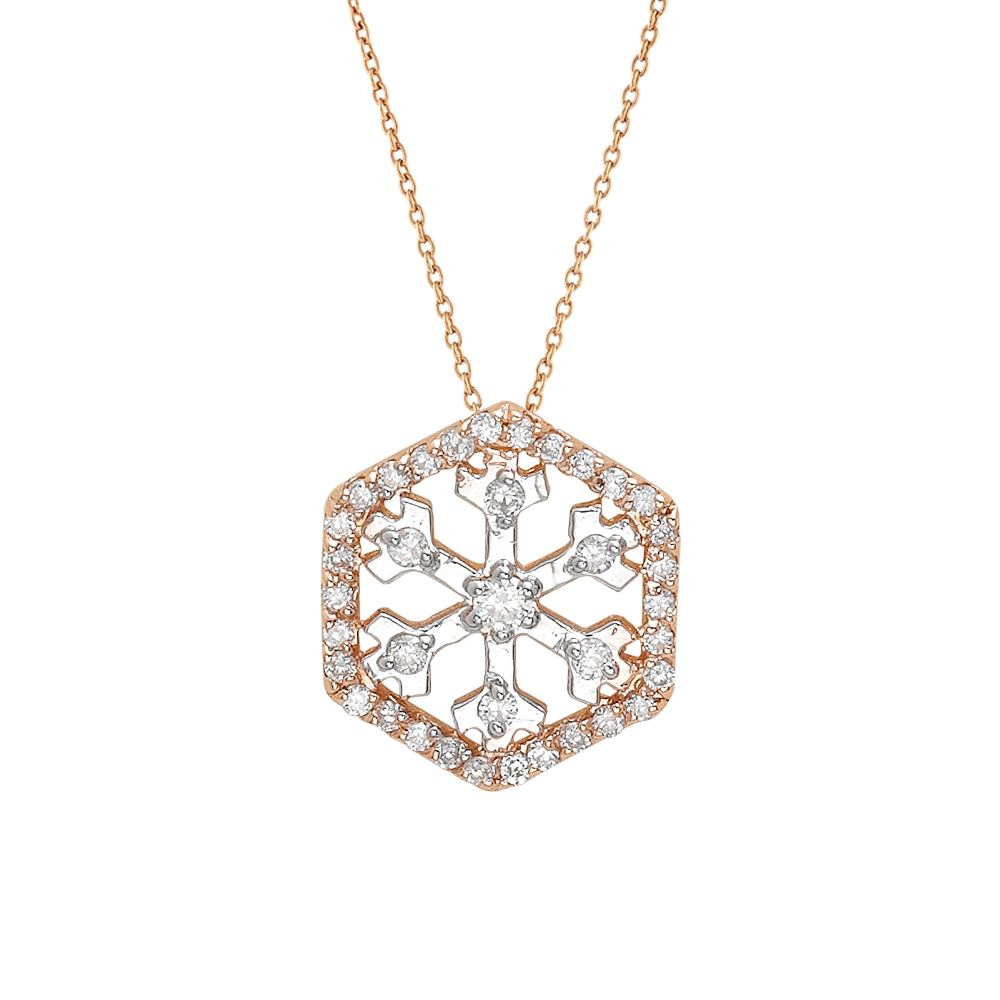 Pırlantalı Kar Tanesi Kolye