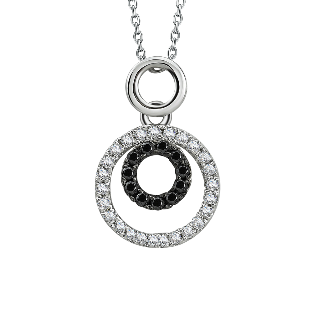 Siyah Beyaz Pırlanta Kolye