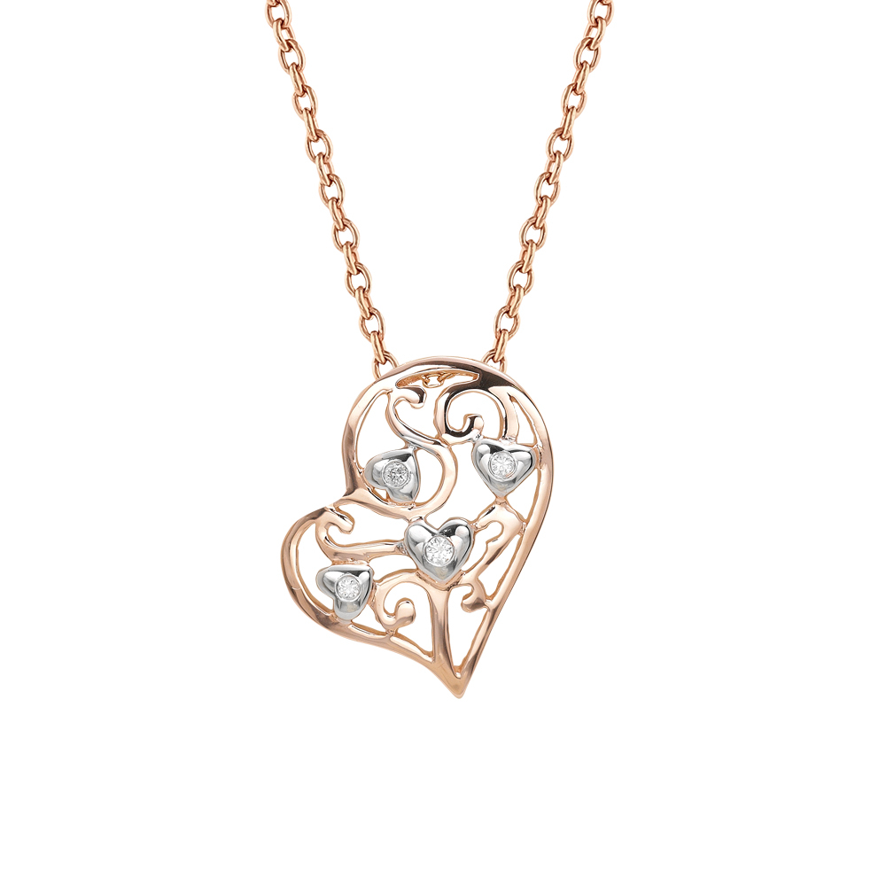Pırlanta Kalp Kolye