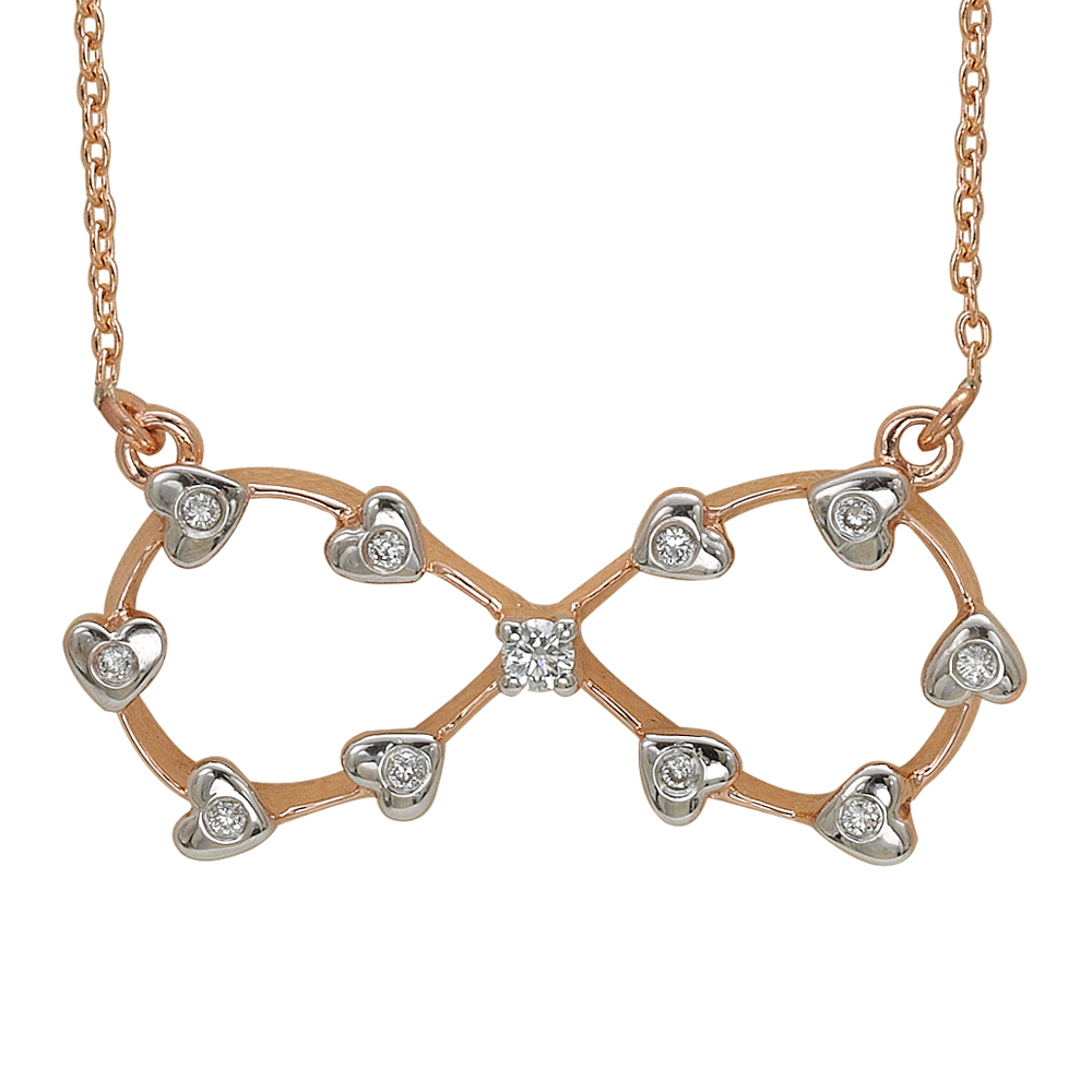 Pırlanta Sonsuzluk Kalpli Kolye