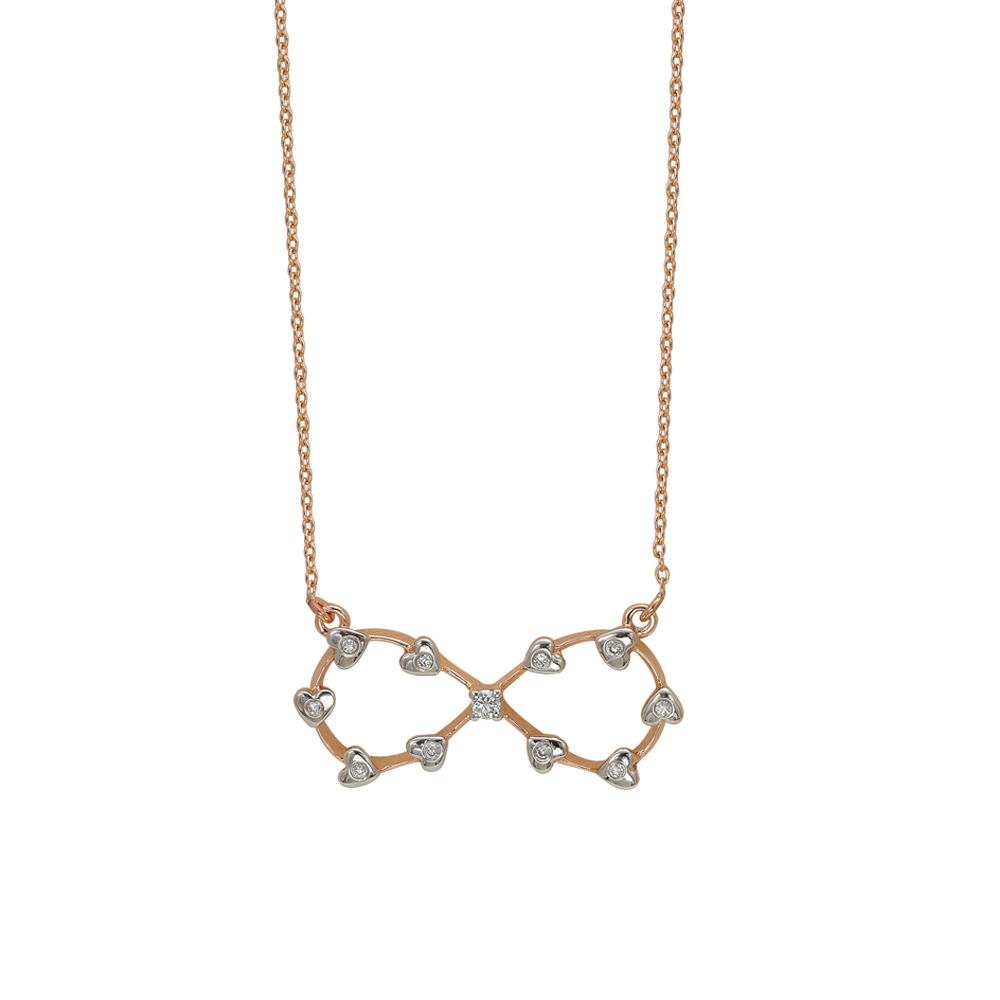 Pırlanta Sonsuzluk Kalpli Kolye