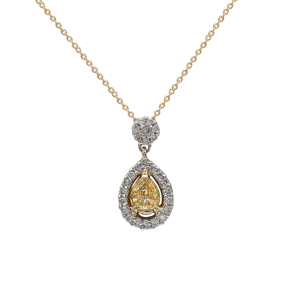 Pırlanta Damla Fancy Color Kolye