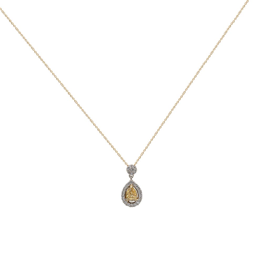 Pırlanta Damla Fancy Color Kolye