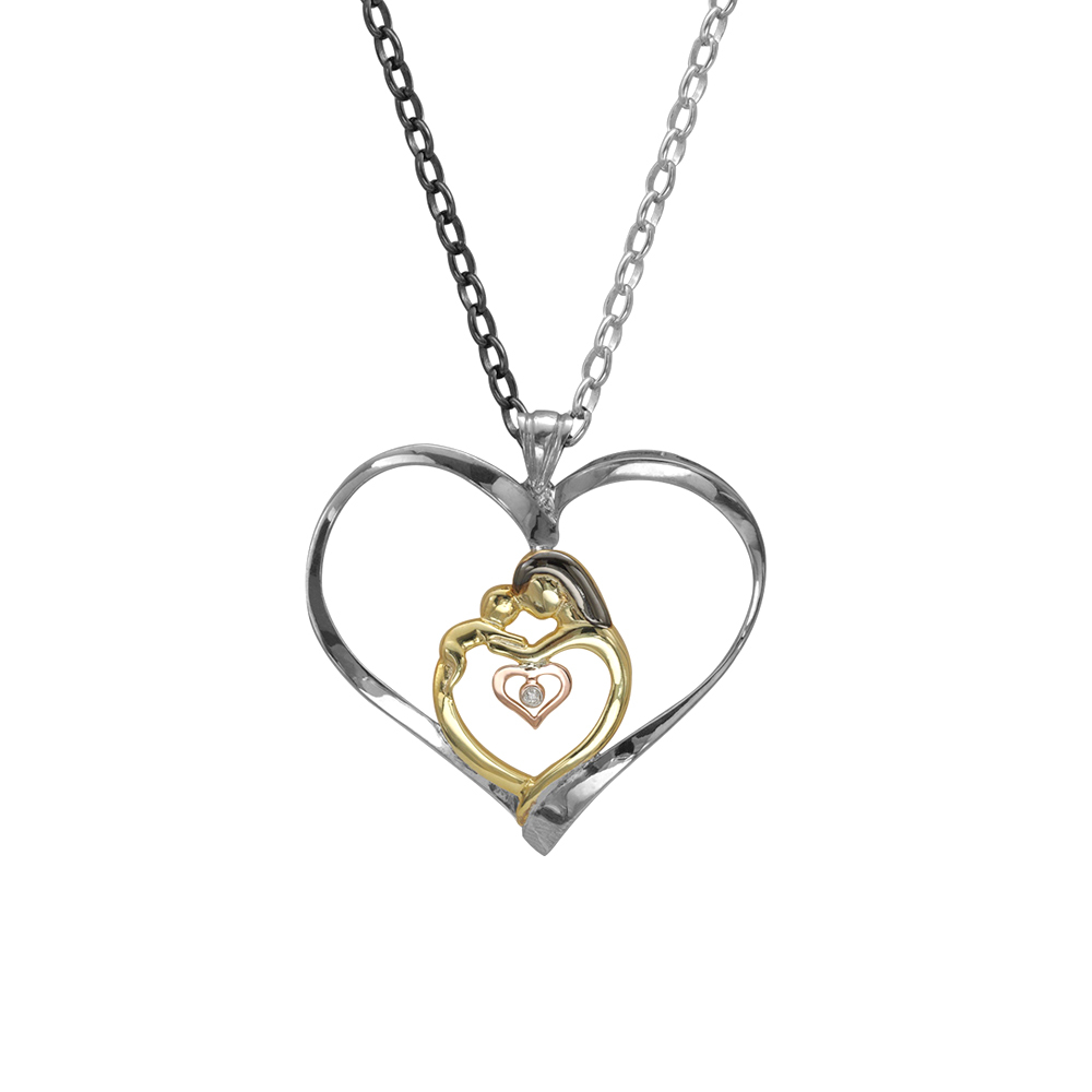 Pırlantalı Altın Gümüş Kolye