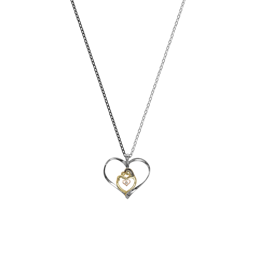 Pırlantalı Altın Gümüş Kolye