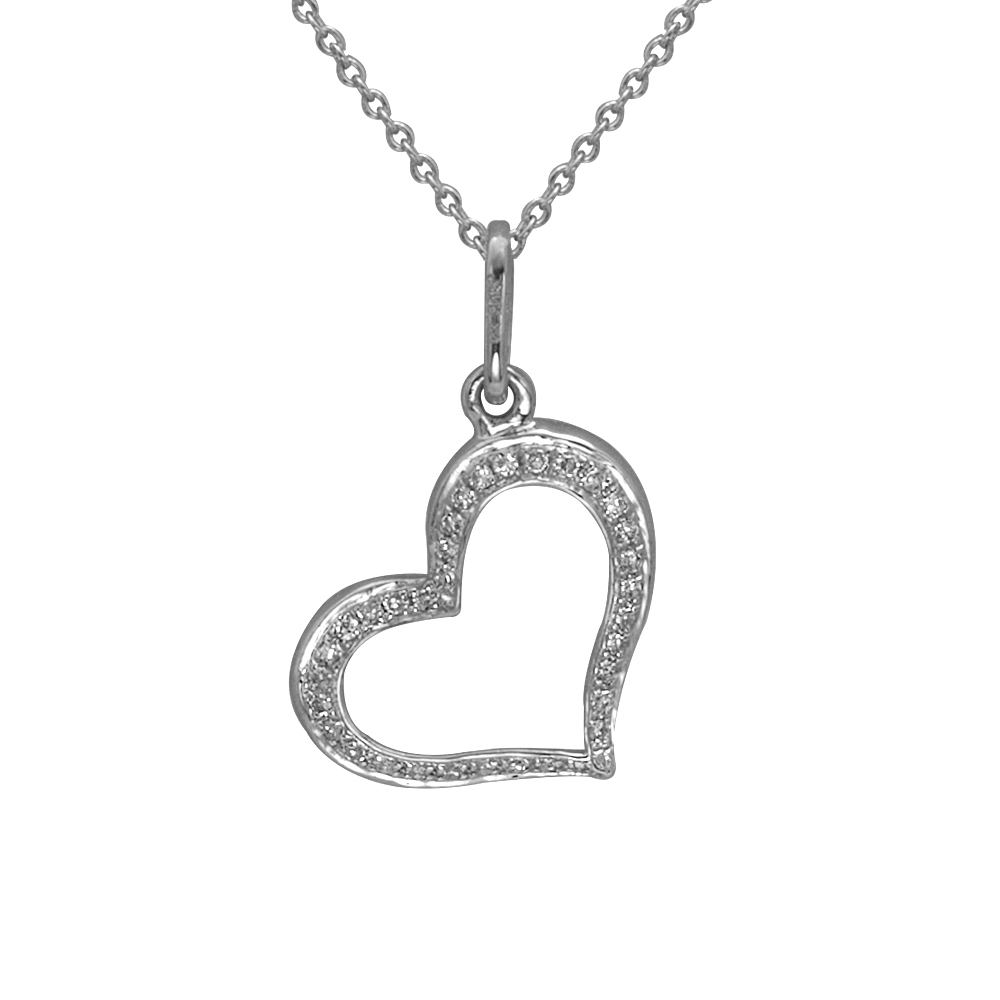 Pırlanta Kalp Kolye