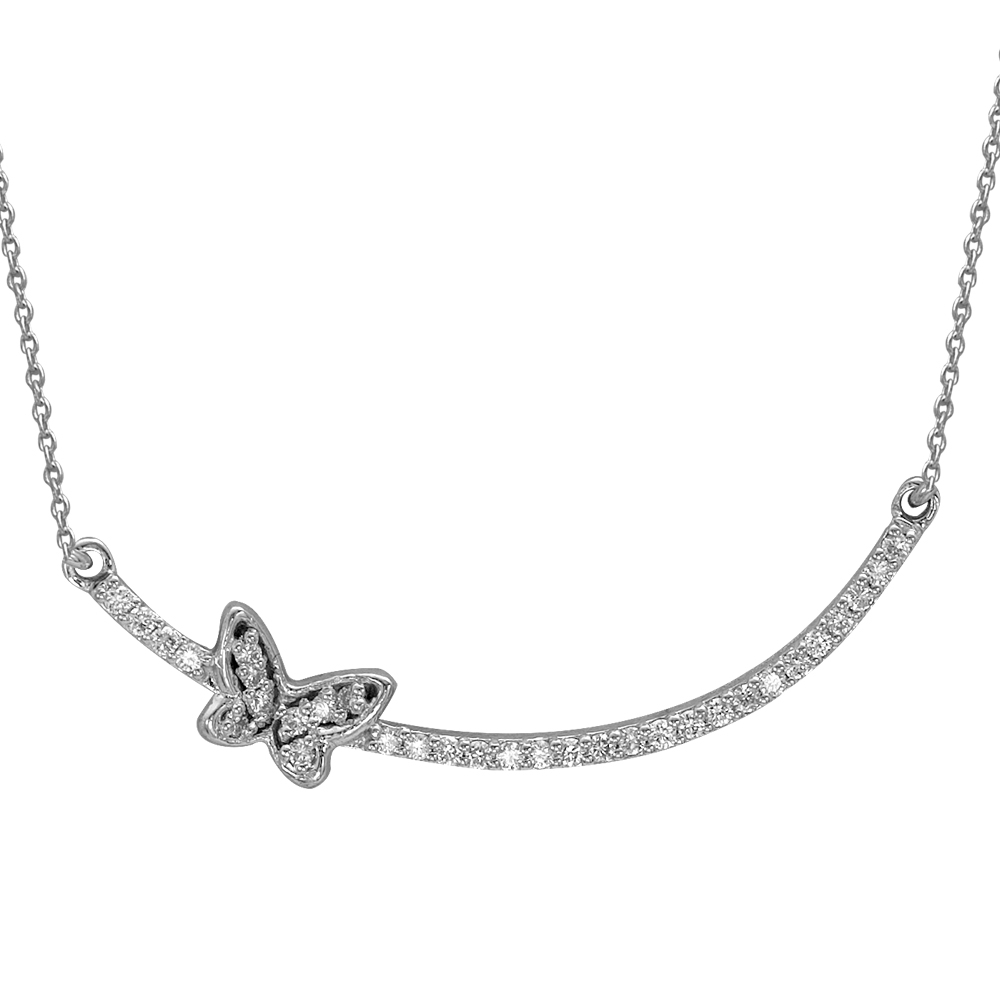 Pırlanta Fantezi Kelebek Kolye